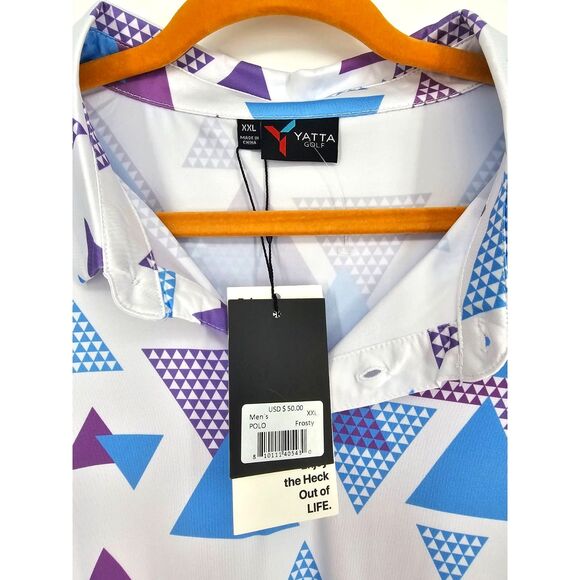 Yatta Golf Men's Polo Shirt XXL Standout Performance Short Sleeve Frosty - Picture 5 of 8